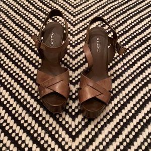Aldo Shoes - ALDO brown leather wedges Aldo Shoes - ALDO brown leather wedges